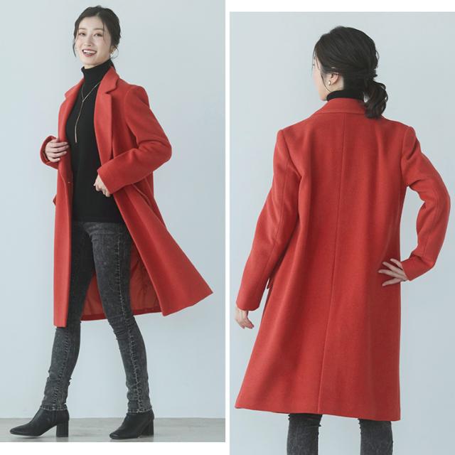 チェスターコート アンゴラ ウール混 レディース ロング アウター ロングコート