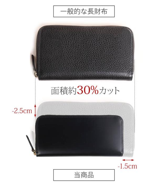 コードバン ラウンドジップ 長財布 サイズ感 コンパクト