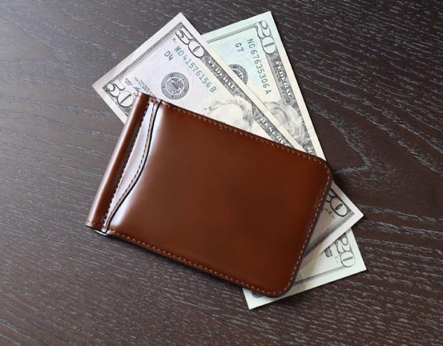 コードバン マネークリップ メンズ 財布 メンズ財布 折り財布