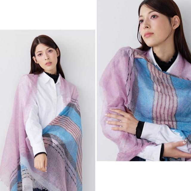 カシミヤ ストール レディース アルバスカシミヤ100％ ピンク (02000347r)