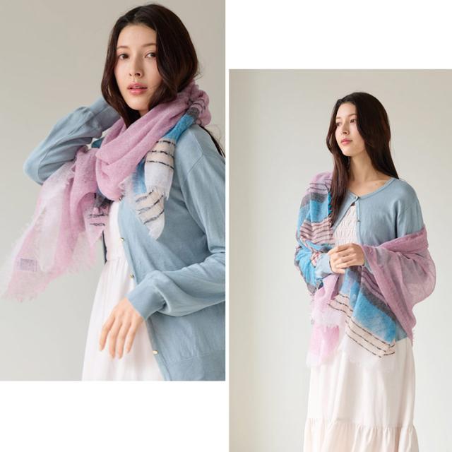 カシミヤ ストール レディース アルバスカシミヤ100％ ピンク (02000347r)