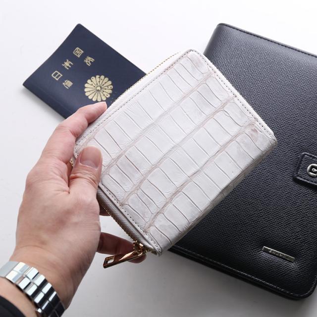 ヒマラヤクロコダイル マット ラウンドファスナー 多機能財布 オーガナイザー カードケース