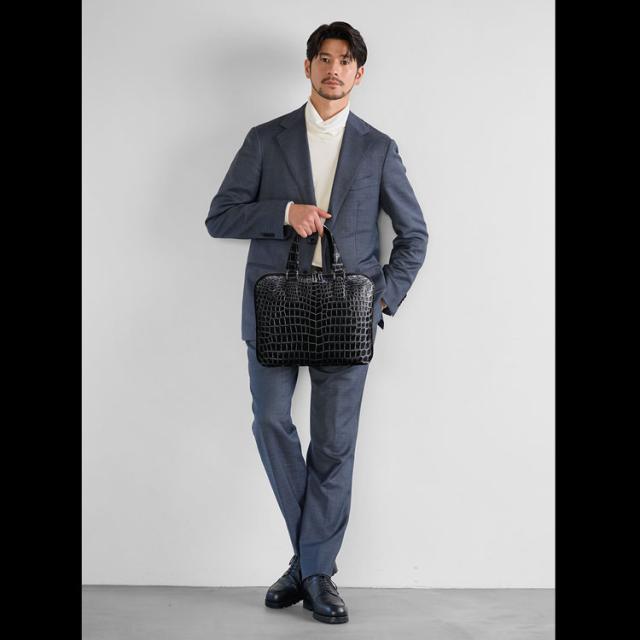 日本製クロコダイルビジネスバッグ