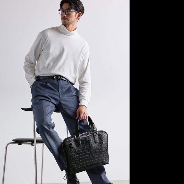日本製クロコダイルビジネスバッグ