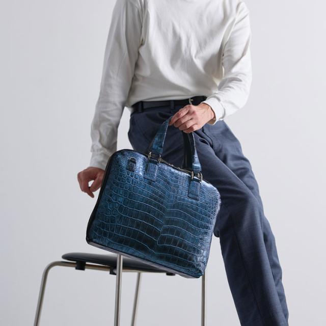 日本製クロコダイルビジネスバッグ