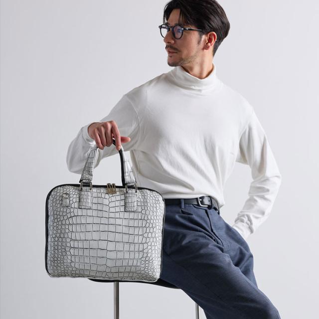 日本製クロコダイルビジネスバッグ