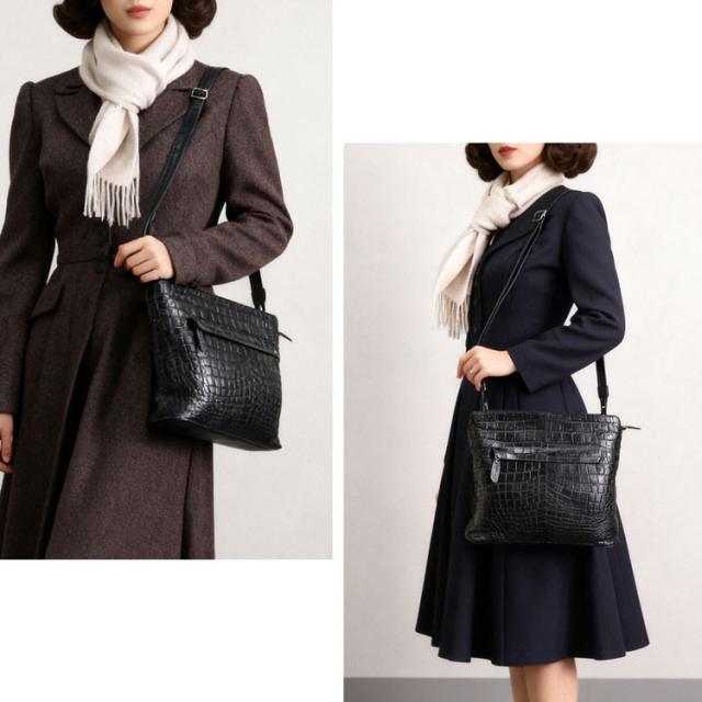 ナイルクロコダイル ショルダーバッグ