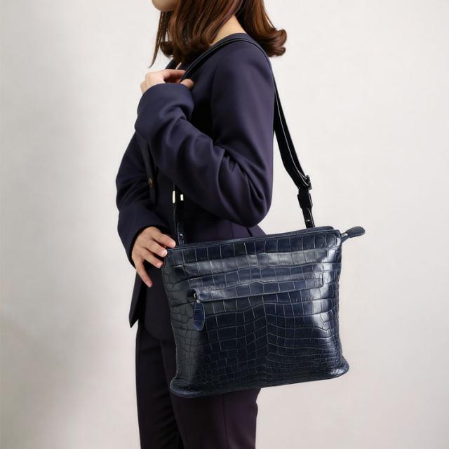 ナイルクロコダイル ショルダーバッグ