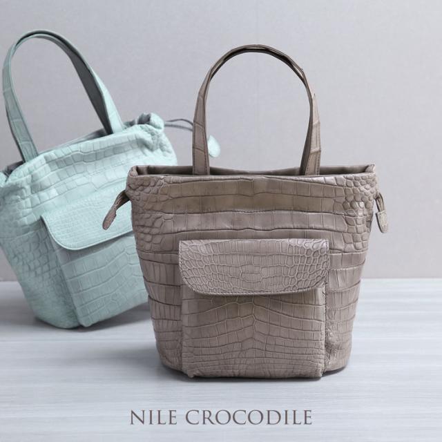 ナイルクロコダイルレディースハンドバッグ