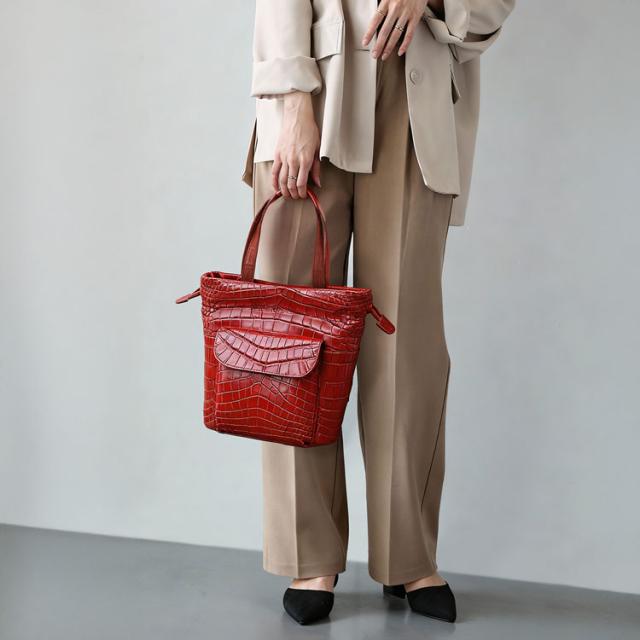 ナイルクロコダイルレディースハンドバッグ