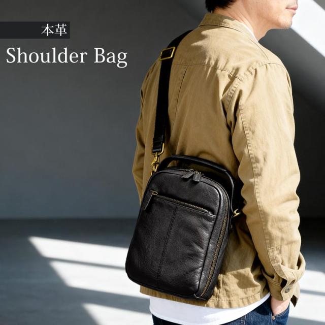 HAMILTON メンズ 牛革 ショルダーバッグ 手提げ