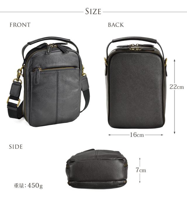 HAMILTON メンズ 牛革 ショルダーバッグ 手提げ