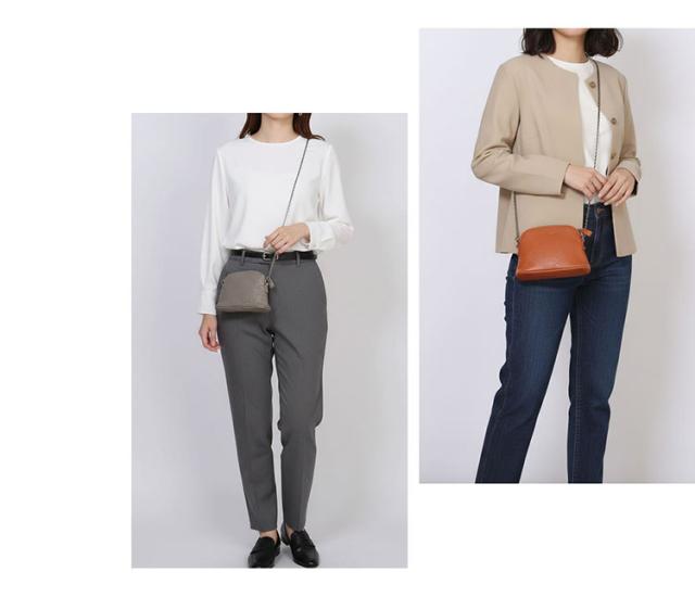 jamale 牛革 ミニショルダーバッグ チェーンショルダー ポーチ 花柄 型押し 日本製 (07000683r)