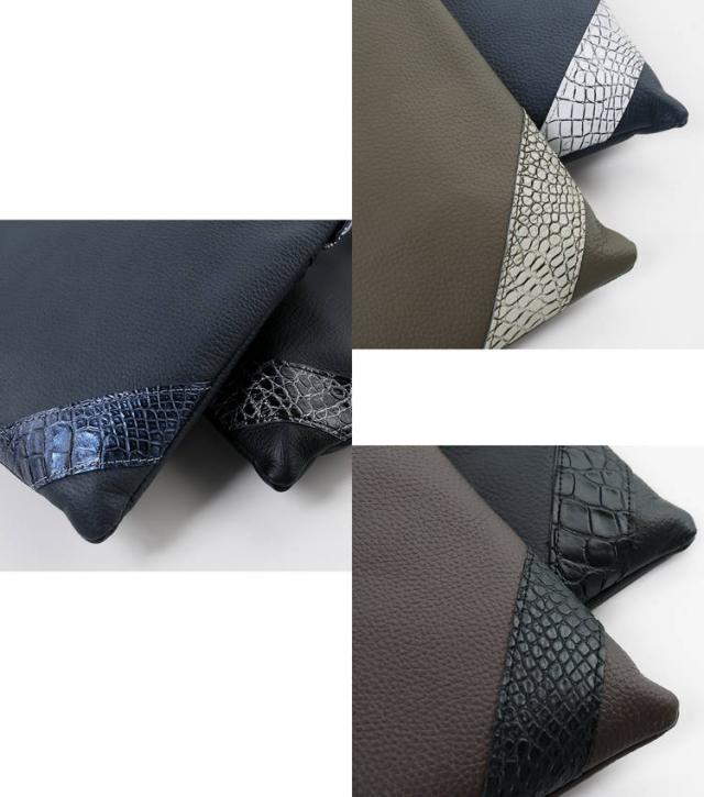 Jamale牛革＆クロコダイルショルダーバッグ日本製