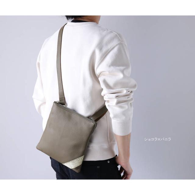 Jamale牛革＆クロコダイルショルダーバッグ日本製