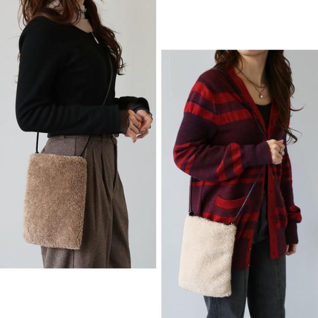 ファーバッグ ショルダー エコファー 斜めがけ バッグ レディース ムートン風 フェイク