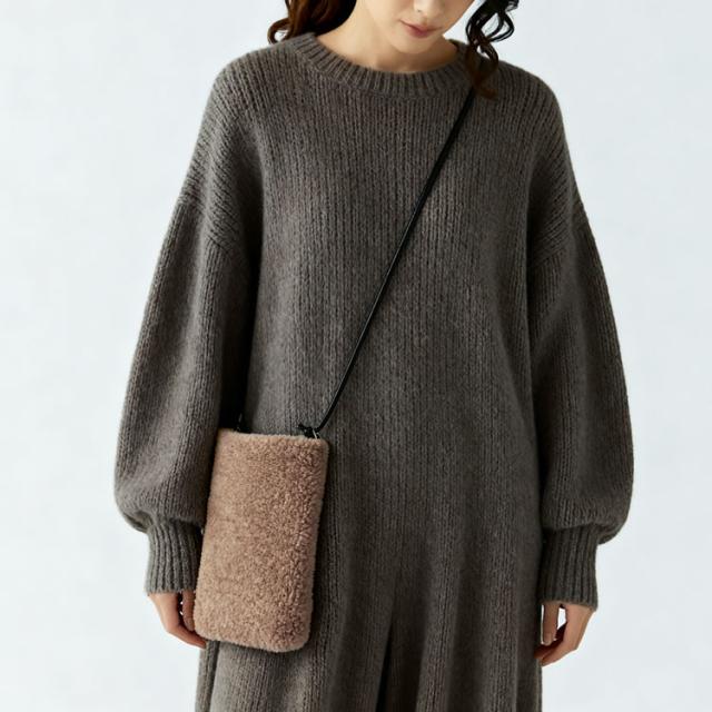 ファーバッグ ショルダー エコファー 斜めがけ バッグ レディース ムートン風 フェイク