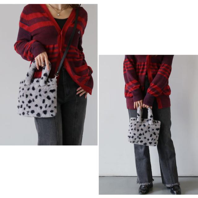 ファーバッグ ミニトート レディース アニマル柄 エコファー フェイクファー