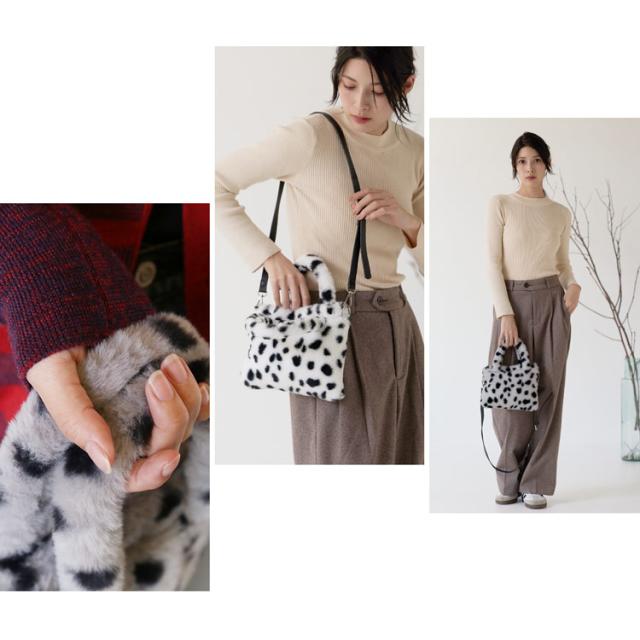 ファーバッグ ミニトート レディース アニマル柄 エコファー フェイクファー