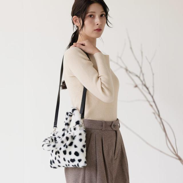 ファーバッグ ミニトート レディース アニマル柄 エコファー フェイクファー