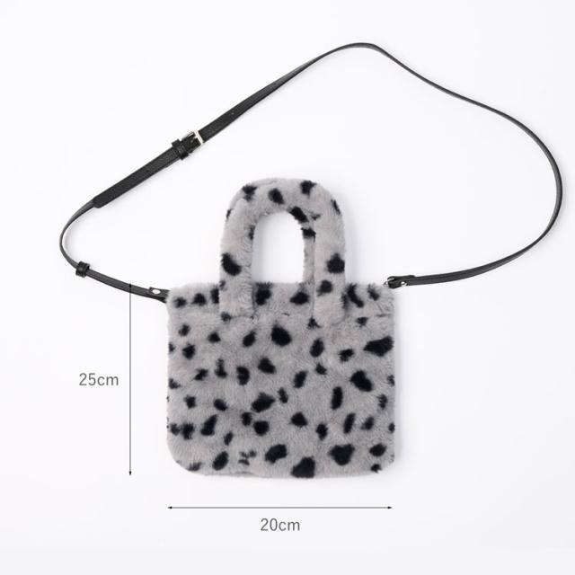 ファーバッグ ミニトート レディース アニマル柄 エコファー フェイクファー