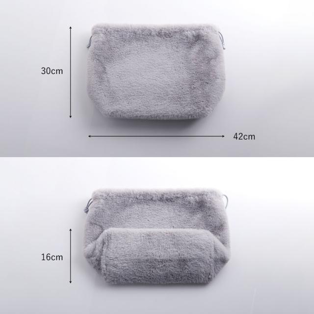 ファーバッグ レディース エコファー 巾着バッグ ショルダーバッグ フリル フェイクファー