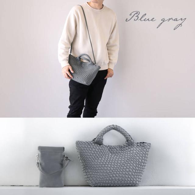 mieno軽いトートバッグ ブルーグレー