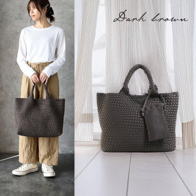 mienoメッシュトートバッグ ダークブラウン