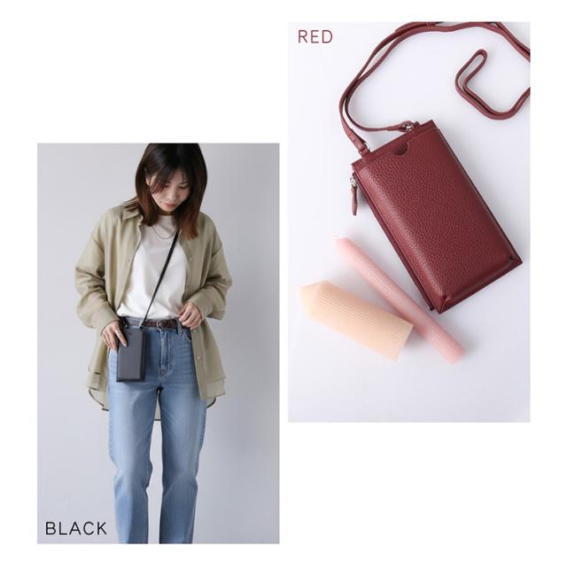 スマホショルダー スマホポーチ お財布機能 ミニショルダーバッグ カードホルダー 牛革 シボ感 斜め掛け レディース 本革 (07000709r)