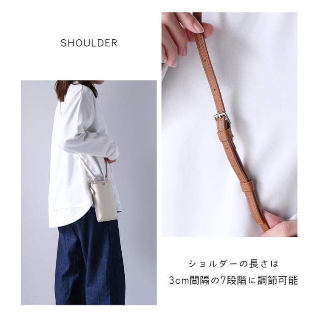スマホショルダー スマホポーチ お財布機能 ミニショルダーバッグ カードホルダー 牛革 シボ感 斜め掛け レディース 本革 (07000709r)