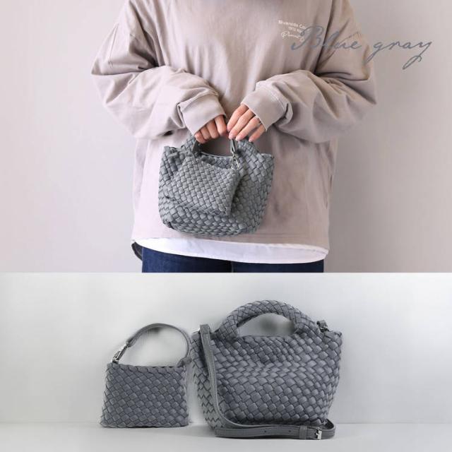 mieno軽いトートバッグ ブルーグレー
