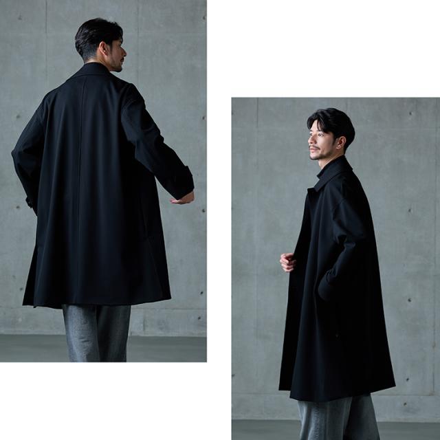 メンズ ステンカラーコート きれいめスタイル