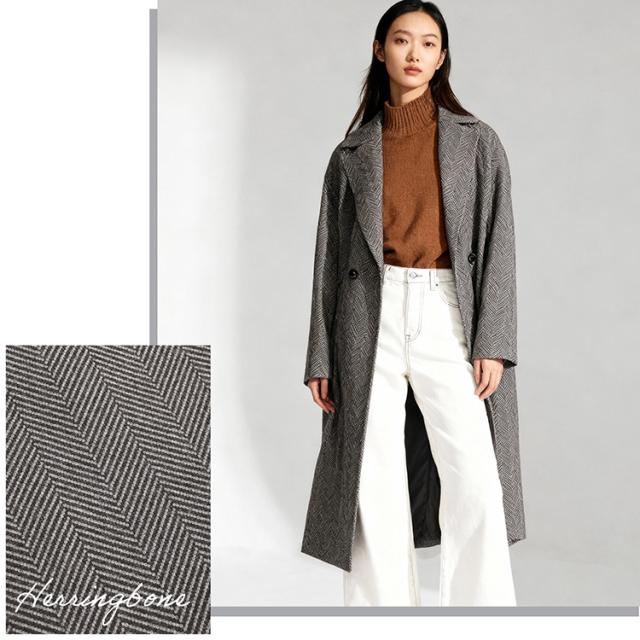 チェスターコート ヘリンボーン ロングコート