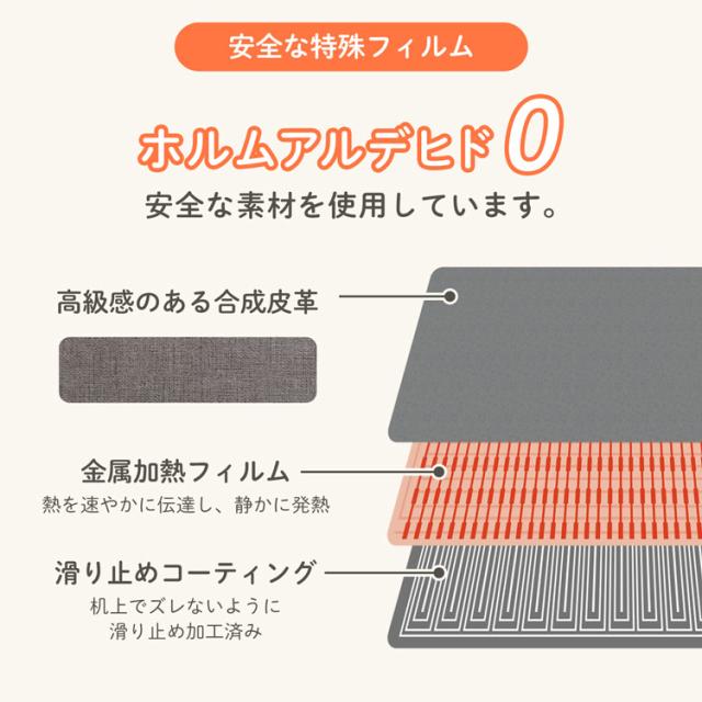 寒さ対策 オフィス デスクワーク デスクマットヒーター ホルムアルデヒド0