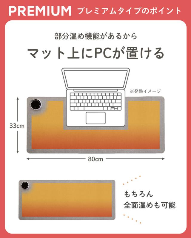 寒さ対策 オフィス デスクワーク デスクマットヒーター コンパクト ノートパソコンが置ける