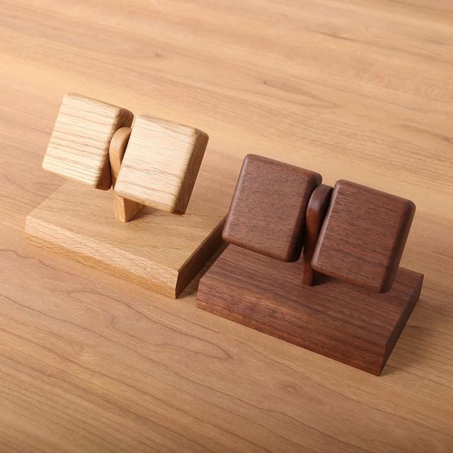 腕時計 ディスプレイスタンド 木製 日本製 天然木 無着色 ウォールナット ナラ 木目 