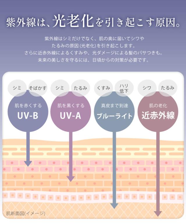 紫外線 光老化 シミ シワ 原因 美容日傘 紫外線対策