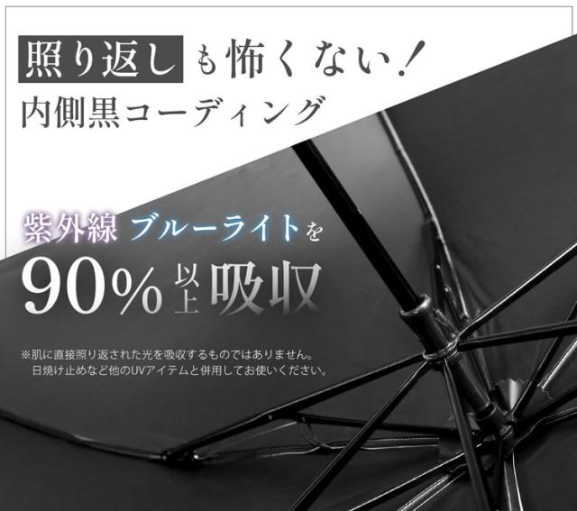 内側 黒コーティング 日傘 折りたたみ 照り返し 吸収