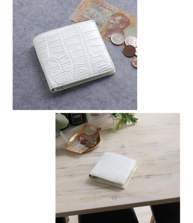 クロコダイル マット加工 二つ折り財布