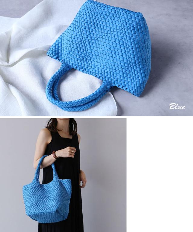 mieno ネオプレン メッシュ 2way トートバッグ ブルー