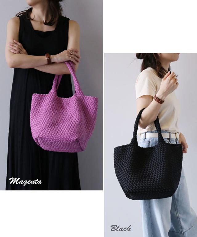 mieno ネオプレン メッシュ 2way トートバッグ マゼンタ