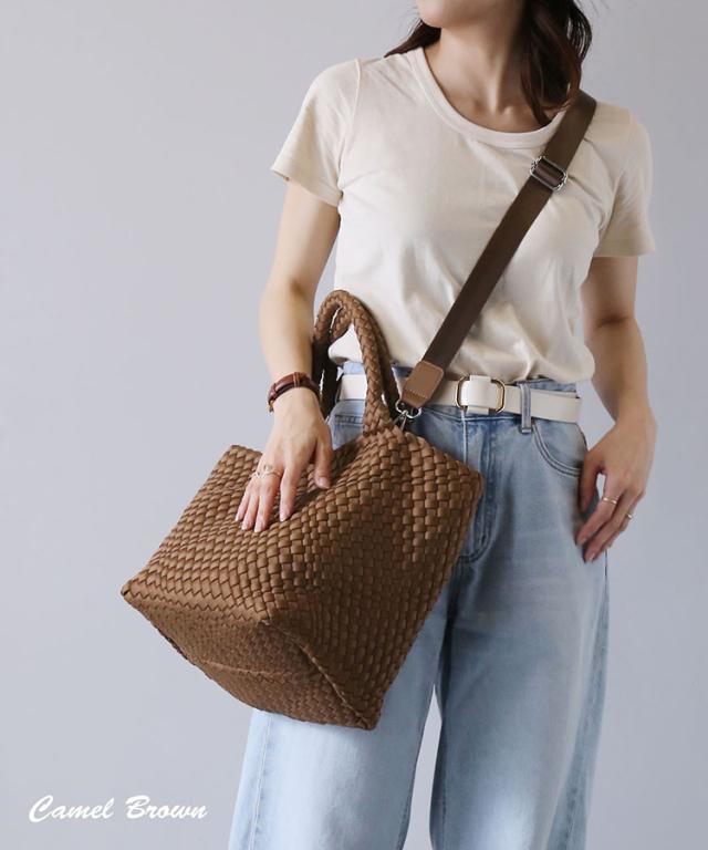 mieno ネオプレン メッシュ 2way トートバッグ キャメルブラウン