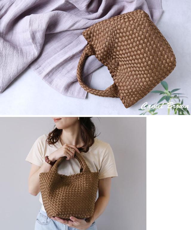 mieno ネオプレン メッシュ 2way トートバッグ キャメルブラウン