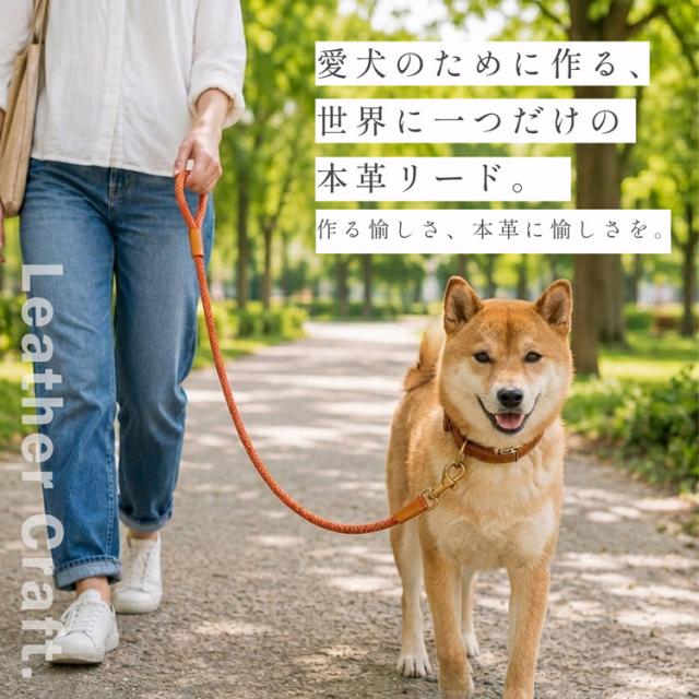 犬用リード 手作りキット 本革 ロープ レザークラフト DIY ハンドメイド 初心者
