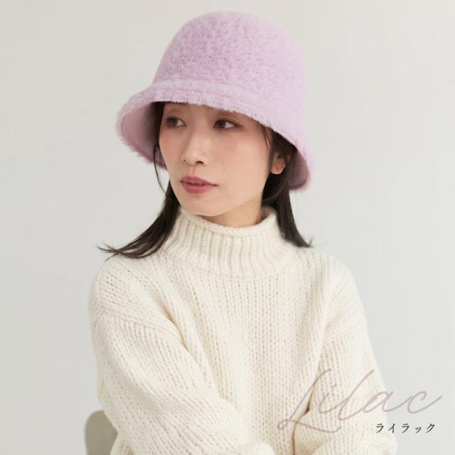 レース クロッシェ 帽子 ファー帽子 ふわふわ クロッシェ帽