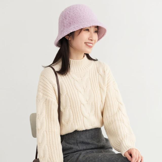レース クロッシェ 帽子 ファー帽子 ふわふわ クロッシェ帽