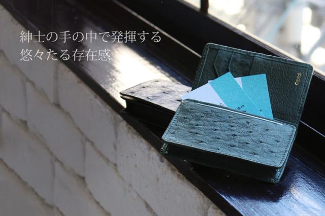 オーストリッチ 名刺入れ カード入れ メンズ 仕事 名刺