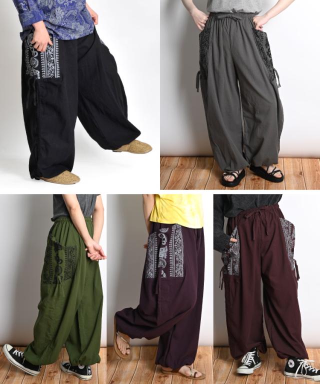 柄ロングパンツ