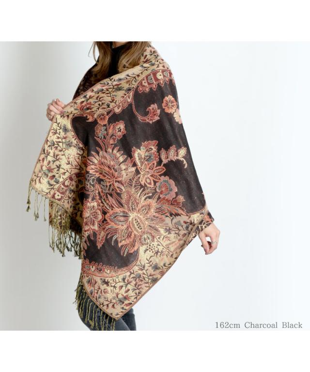 最上級の一枚を。金糸ジャガード大判ストール