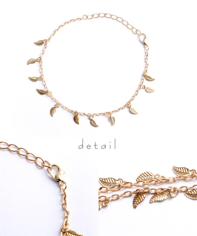 ナチュラルな存在感。リーフアンクレット